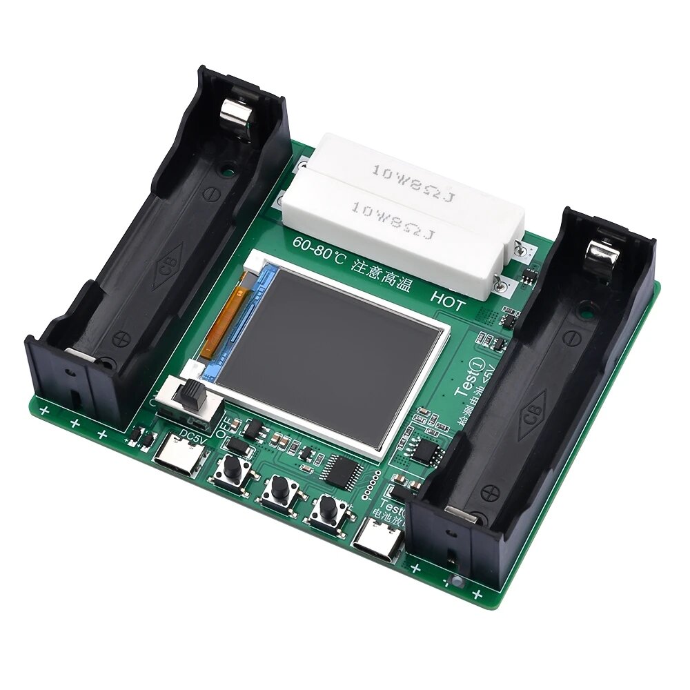Banggood 5V LCD Display 18650 Lithium Batterij Capaciteitstester Power Detector Module 2-weg met Opladen Ontladen Type-c Top Merken Winkel